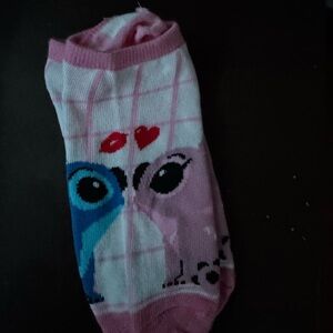 Pink and Blue Owl Pattern Socks